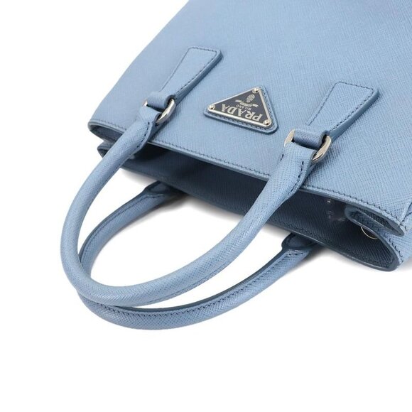 Prada Galliera Mini 2-Way Hand Shoulder Bag Saffiano Leather Light Blue 1 Ba296 - Picture 5 of 10